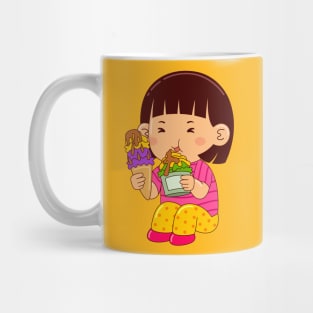 girl kids eating ice cream Mug